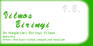 vilmos birinyi business card